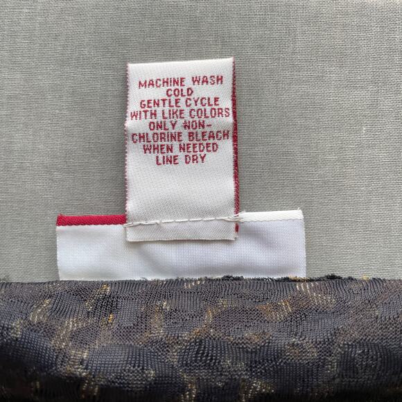 JM Collection Blouse Geometric Print Green Gold Size Large - Picture 7 of 8